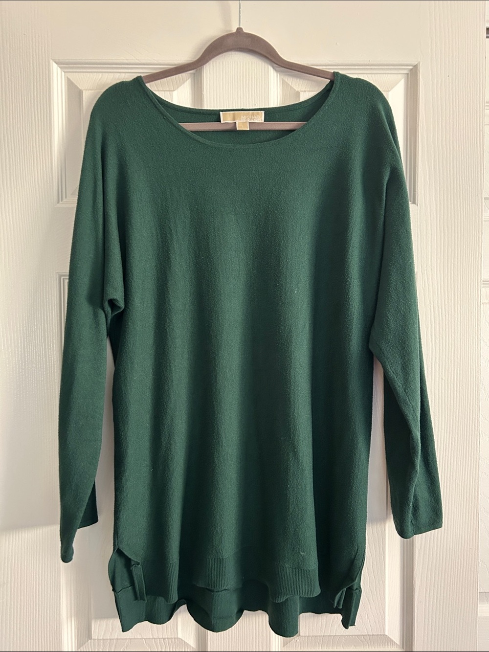 Michael Kors Green Oversized Hi Low Tunic Sweater Top L - Picture 3 of 10